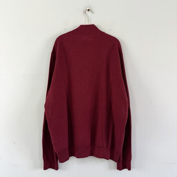 Polo Ralph Lauren Quarter Zip Maroon Red Cotton Pullover Sweater - Picture 3 of 5